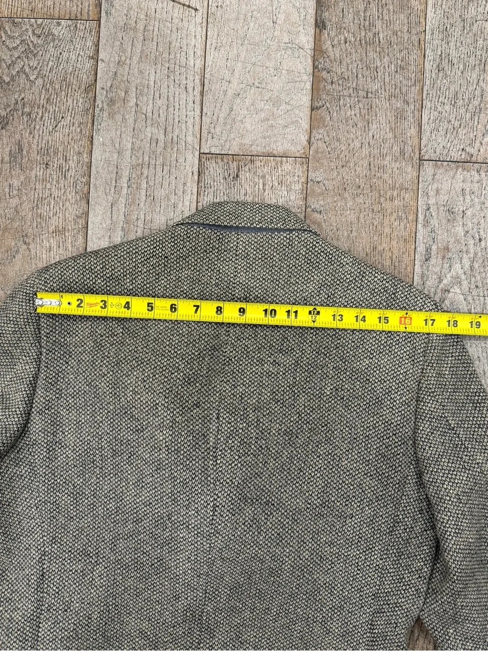 Vintage Lands' End Charter Collection Gray Herringbone Tweed Wool Sport Coat 40R